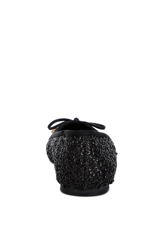 Ringo Black Sequin Embellished Ballet Flats