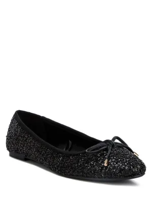Ringo Black Sequin Embellished Ballet Flats