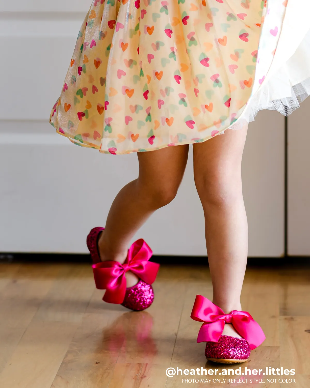 Rock Glitter Mary Jane Ballet Flats with Satin Bow