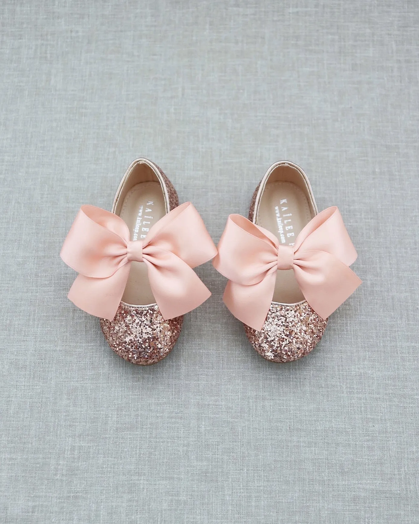 Rock Glitter Maryjane Flats with Satin Bow