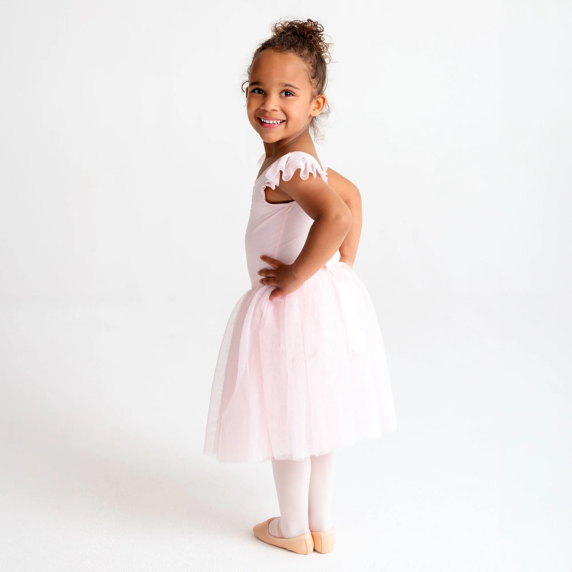 Rosalind: Long Tutu Skirt in Glitter Tulle with Bow