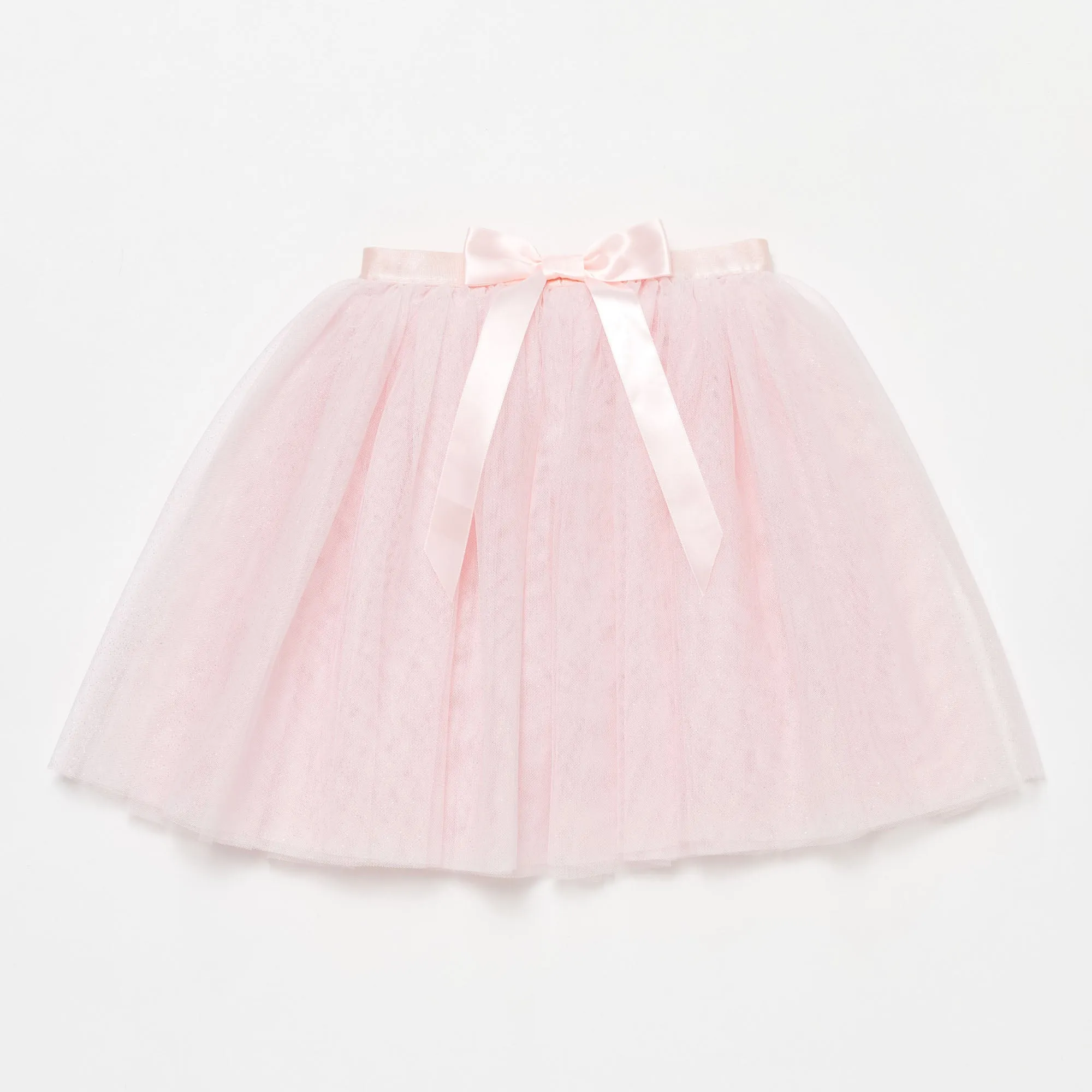 Rosalind: Long Tutu Skirt in Glitter Tulle with Bow