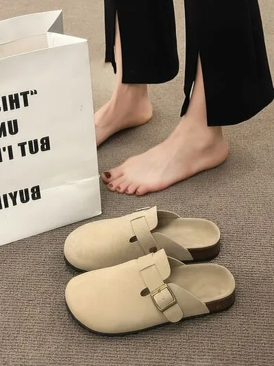 Round Toe Buckle Slip-Ons