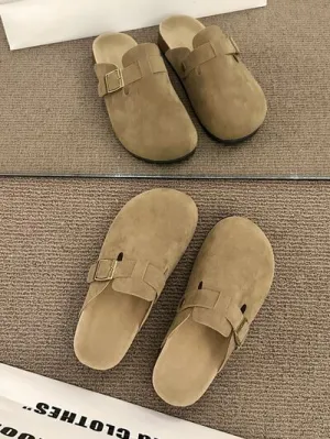 Round Toe Buckle Slip-Ons