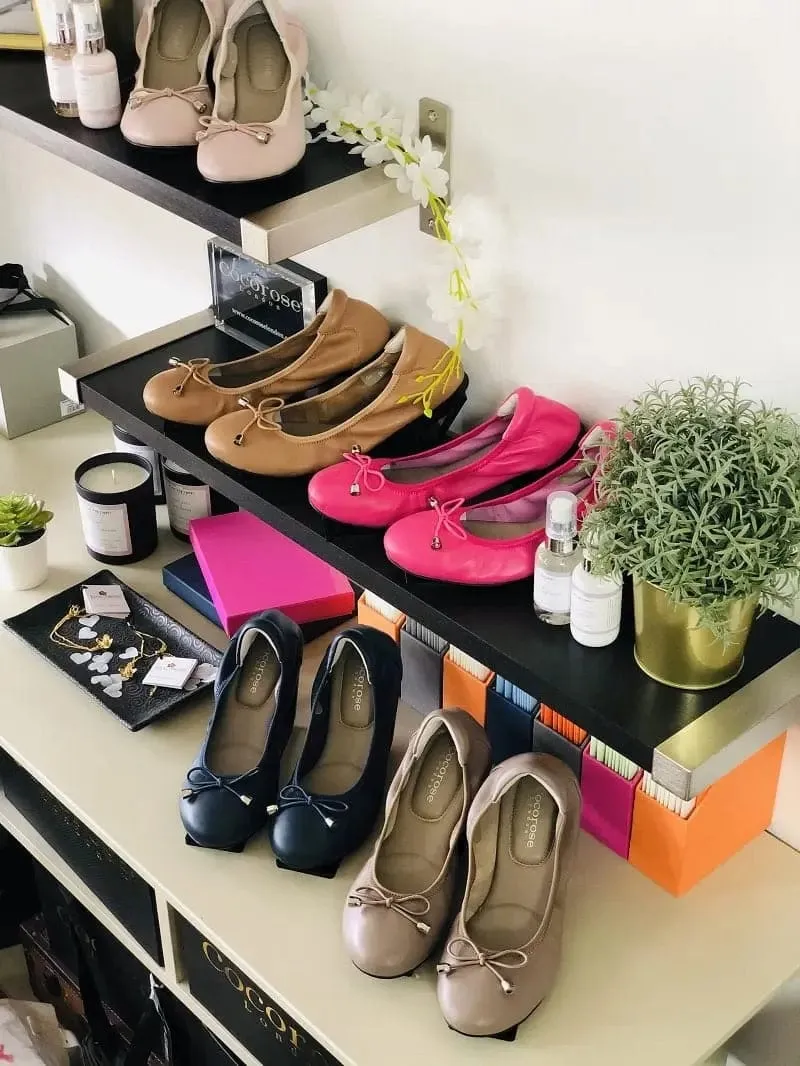 Sandringham - Dusky Pink Leather Ballet Flats