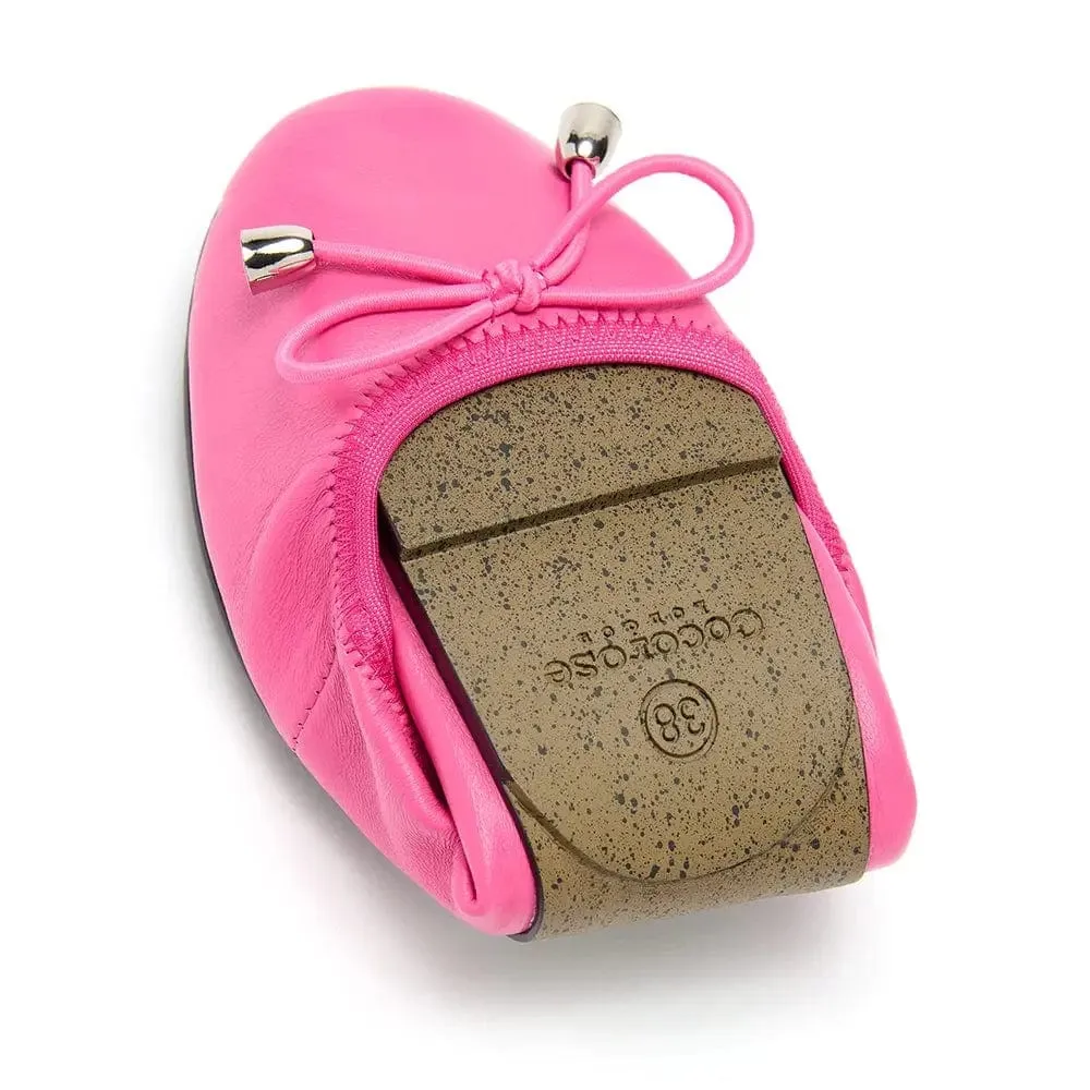 Sandringham - Fuchsia Pink Leather Ballet Flats