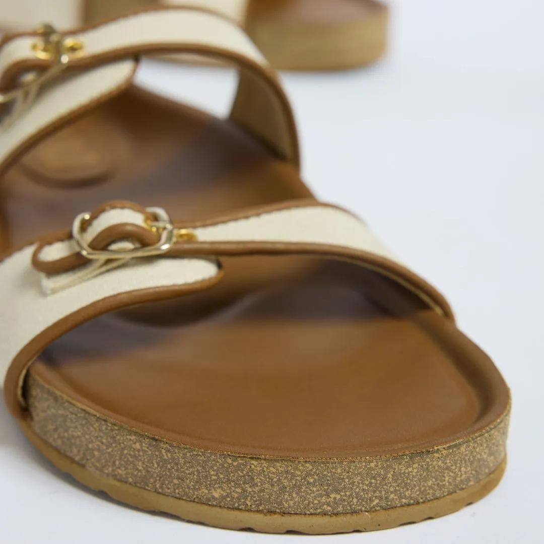 Sandy Canvas Two Strap Slider