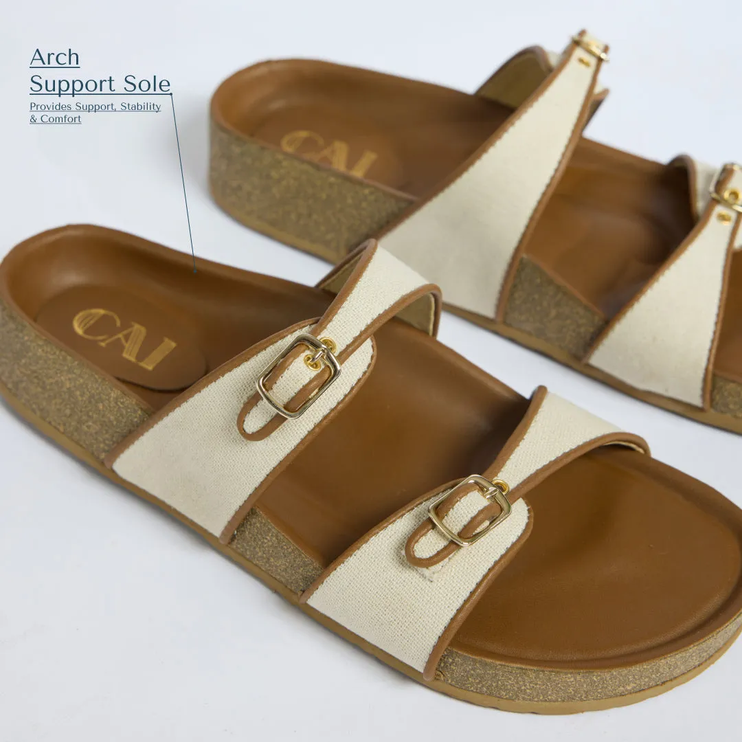 Sandy Canvas Two Strap Slider