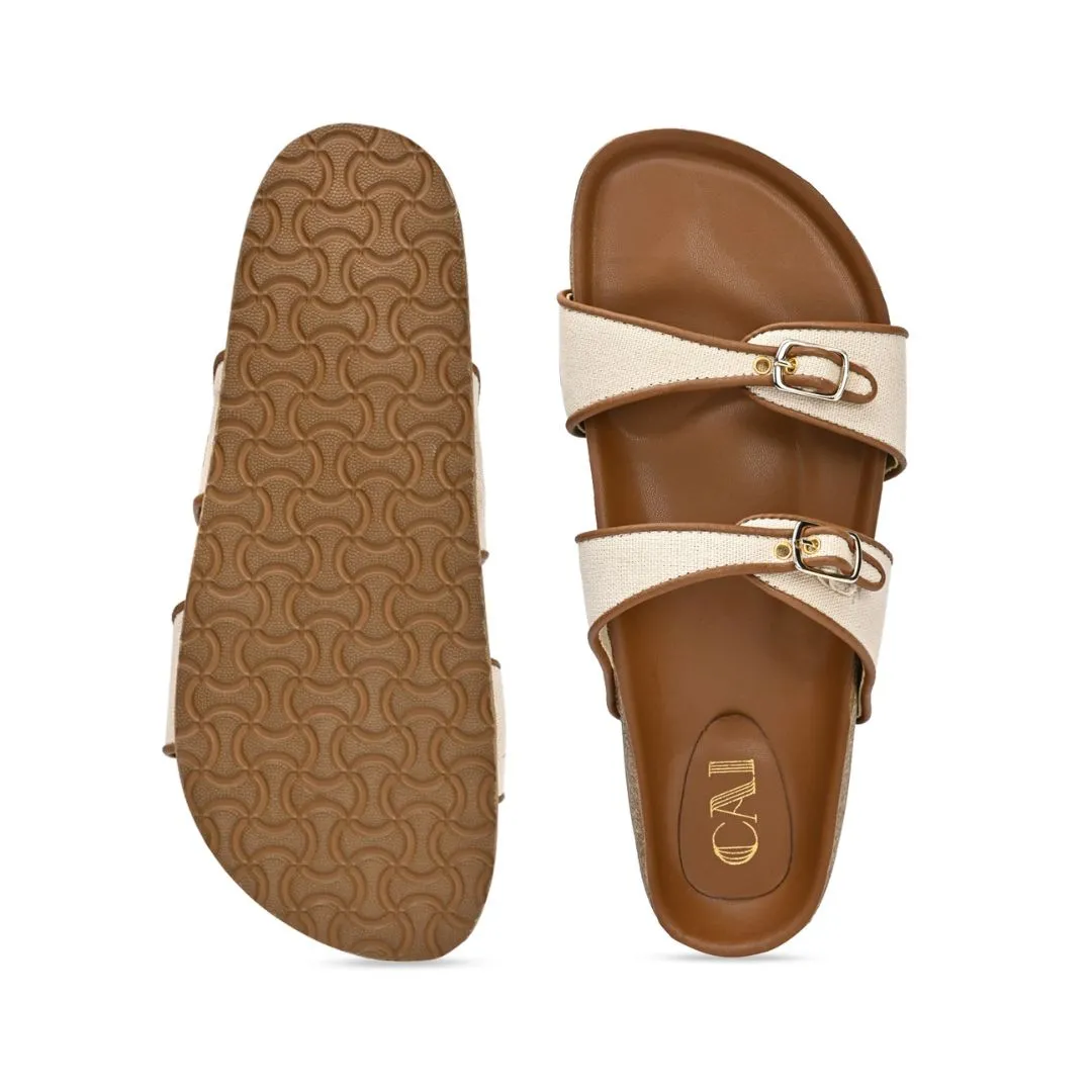 Sandy Canvas Two Strap Slider