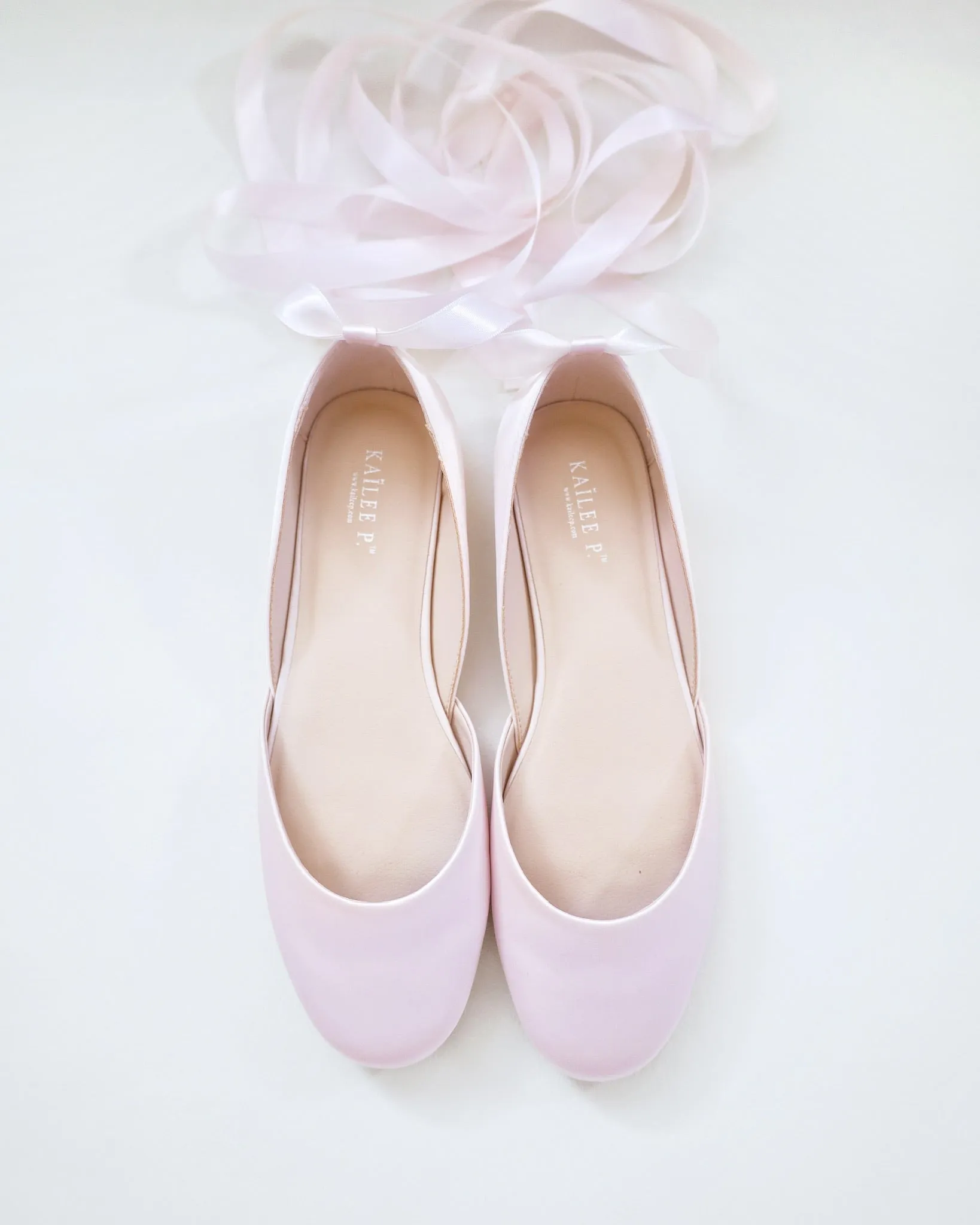 Satin Round Toe Evening Flat with Ballerina Lace Up