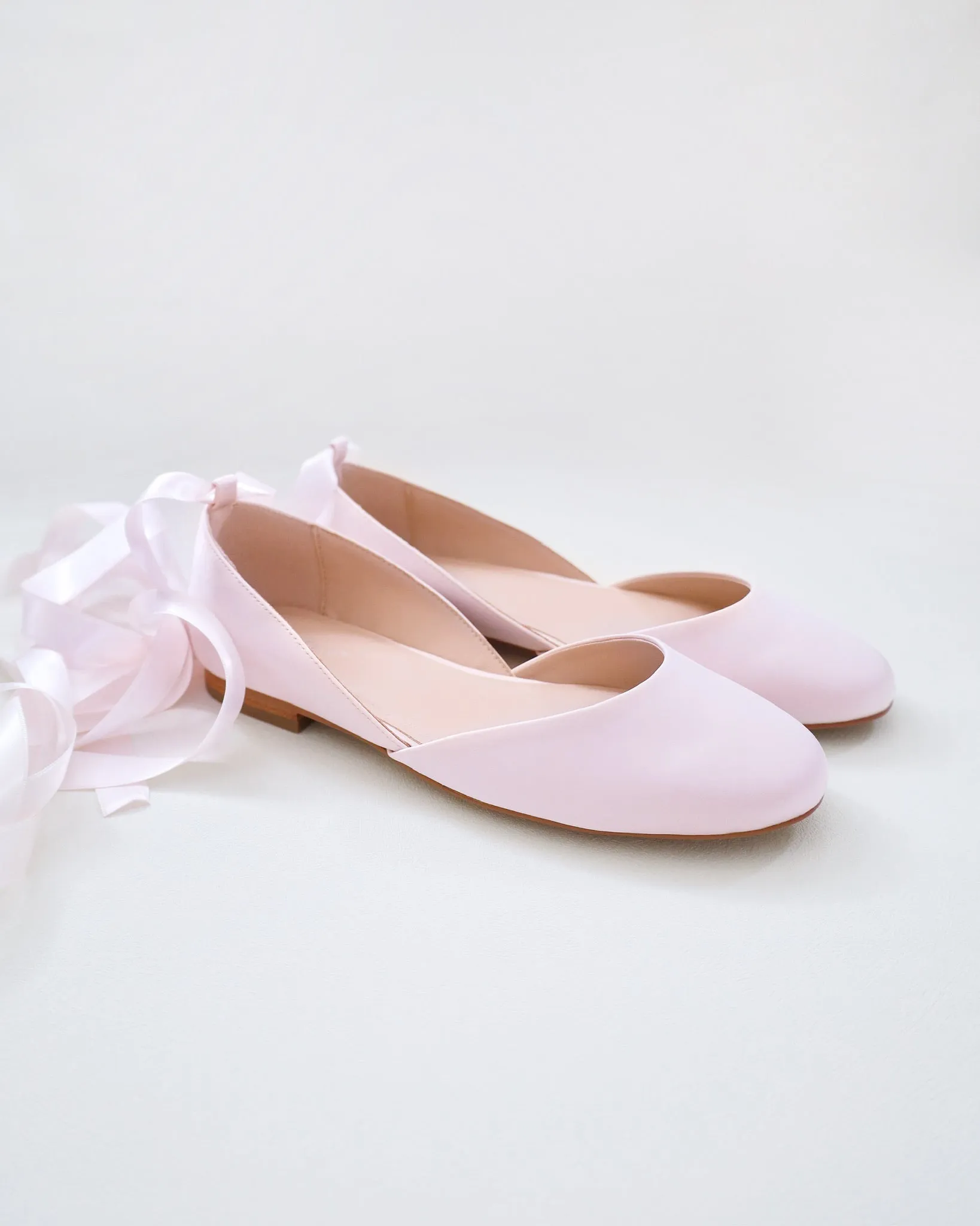 Satin Round Toe Evening Flat with Ballerina Lace Up
