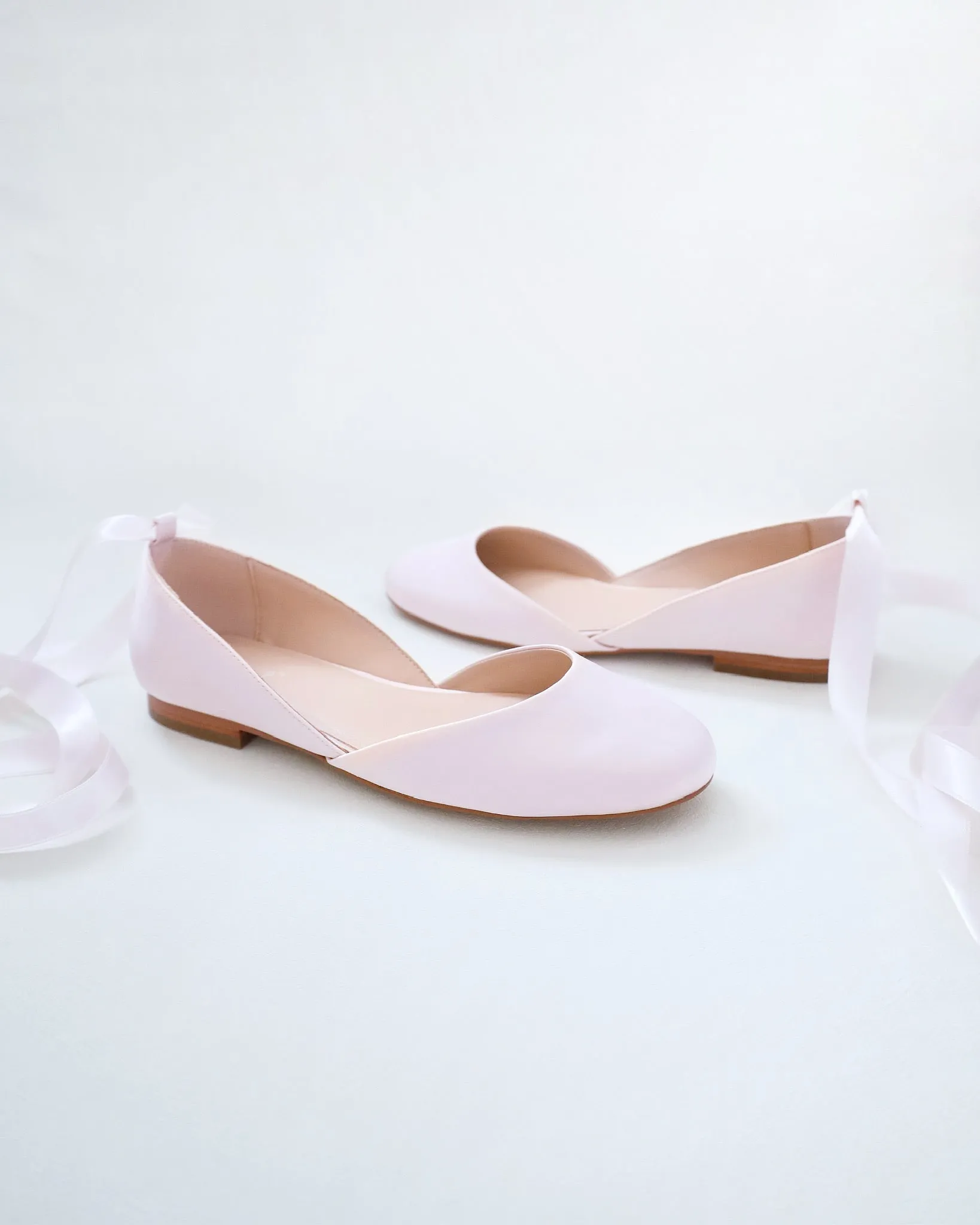 Satin Round Toe Evening Flat with Ballerina Lace Up