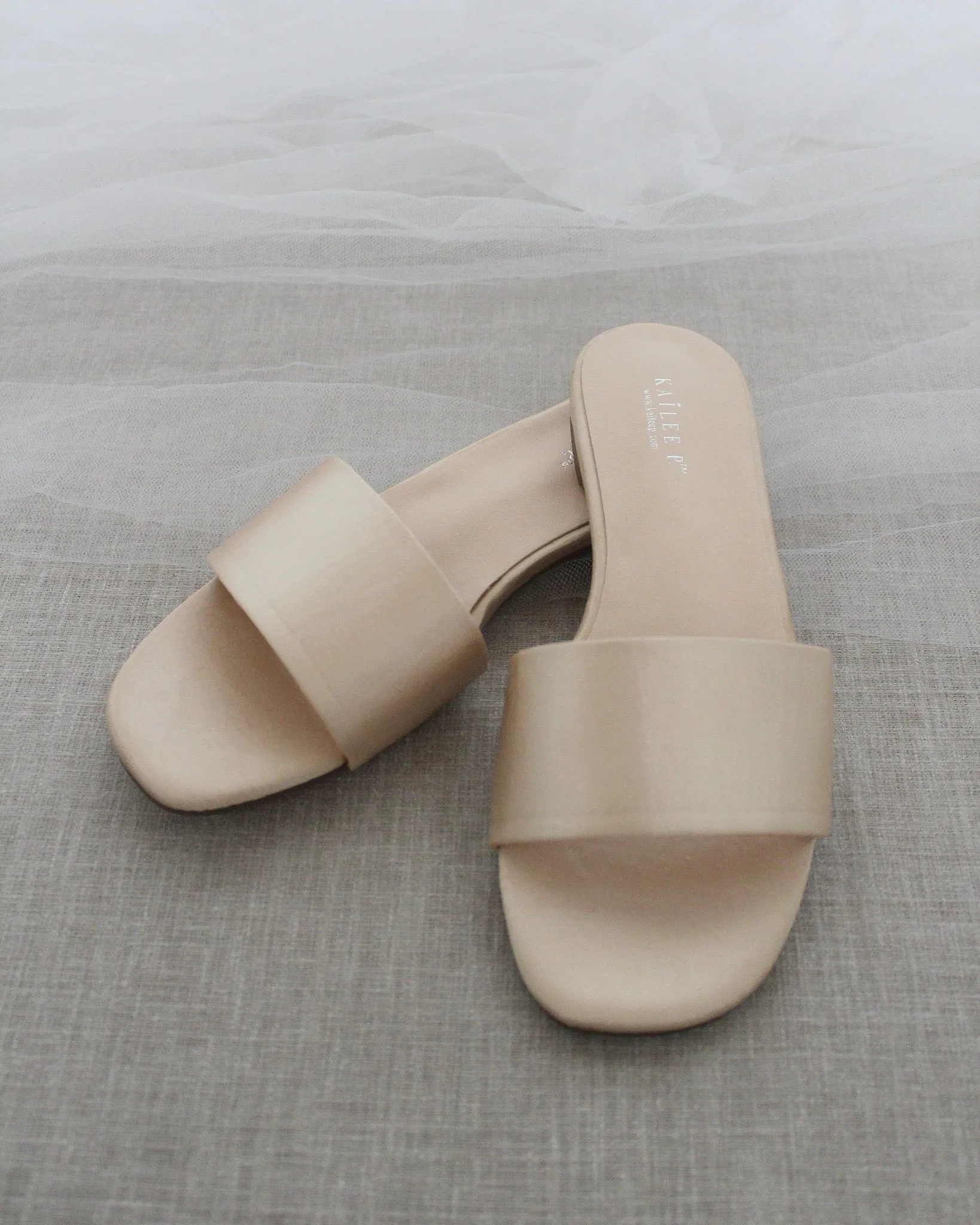 Satin Slip on Sandals