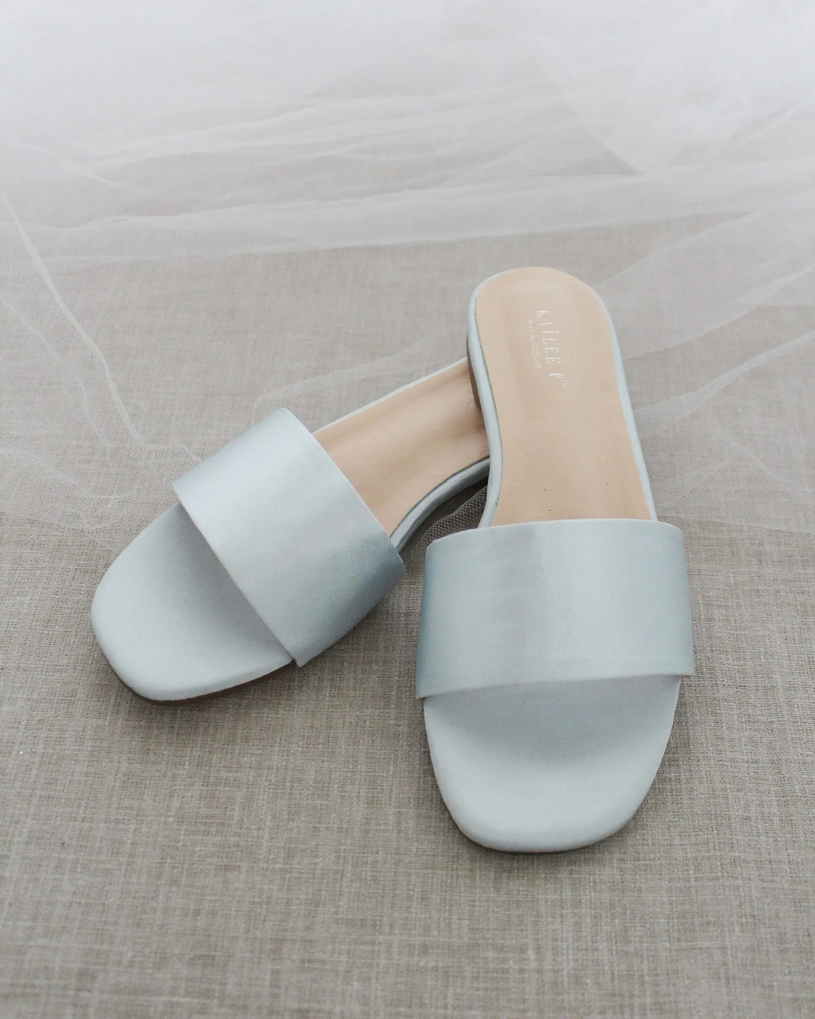 Satin Slip on Sandals