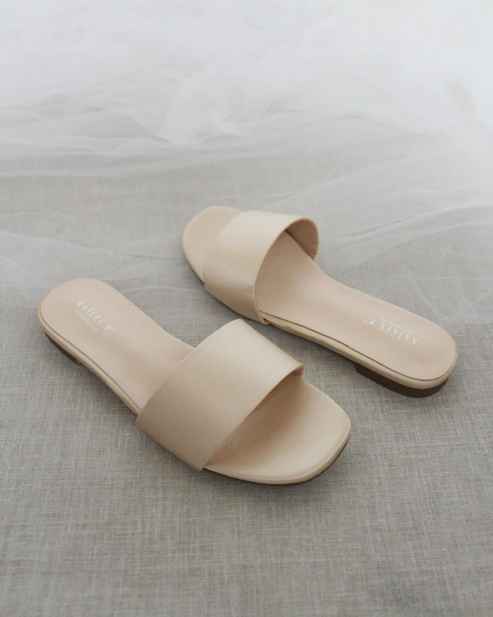 Satin Slip on Sandals