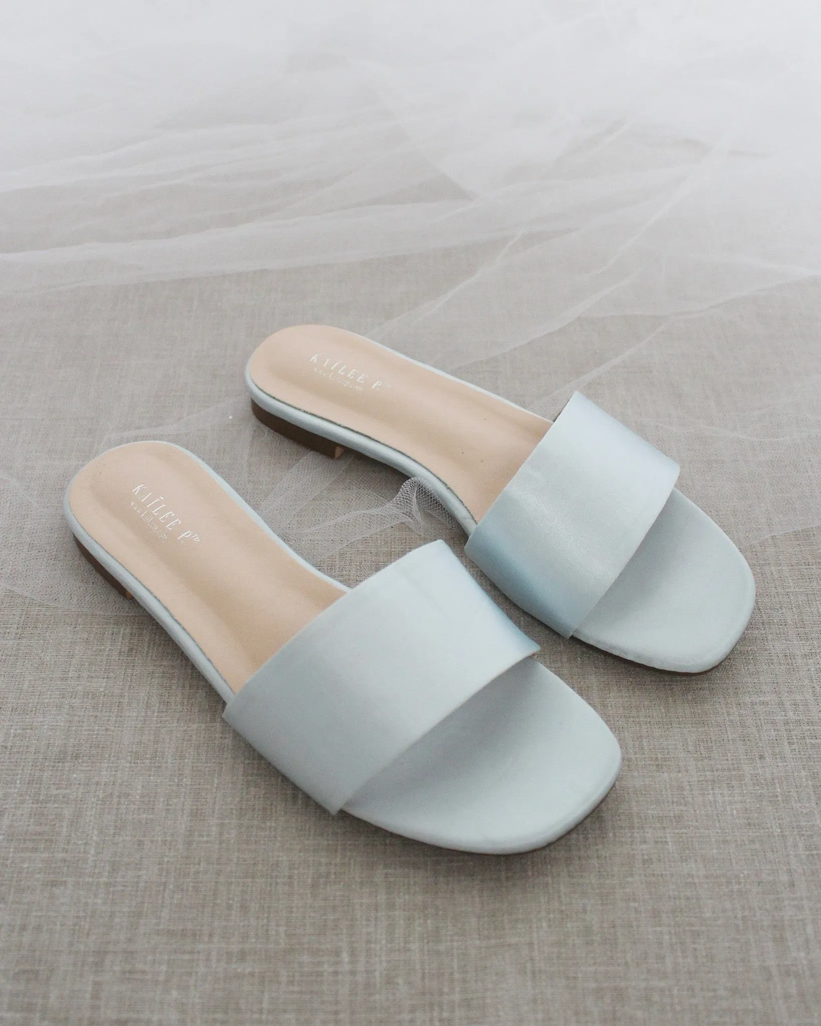 Satin Slip on Sandals