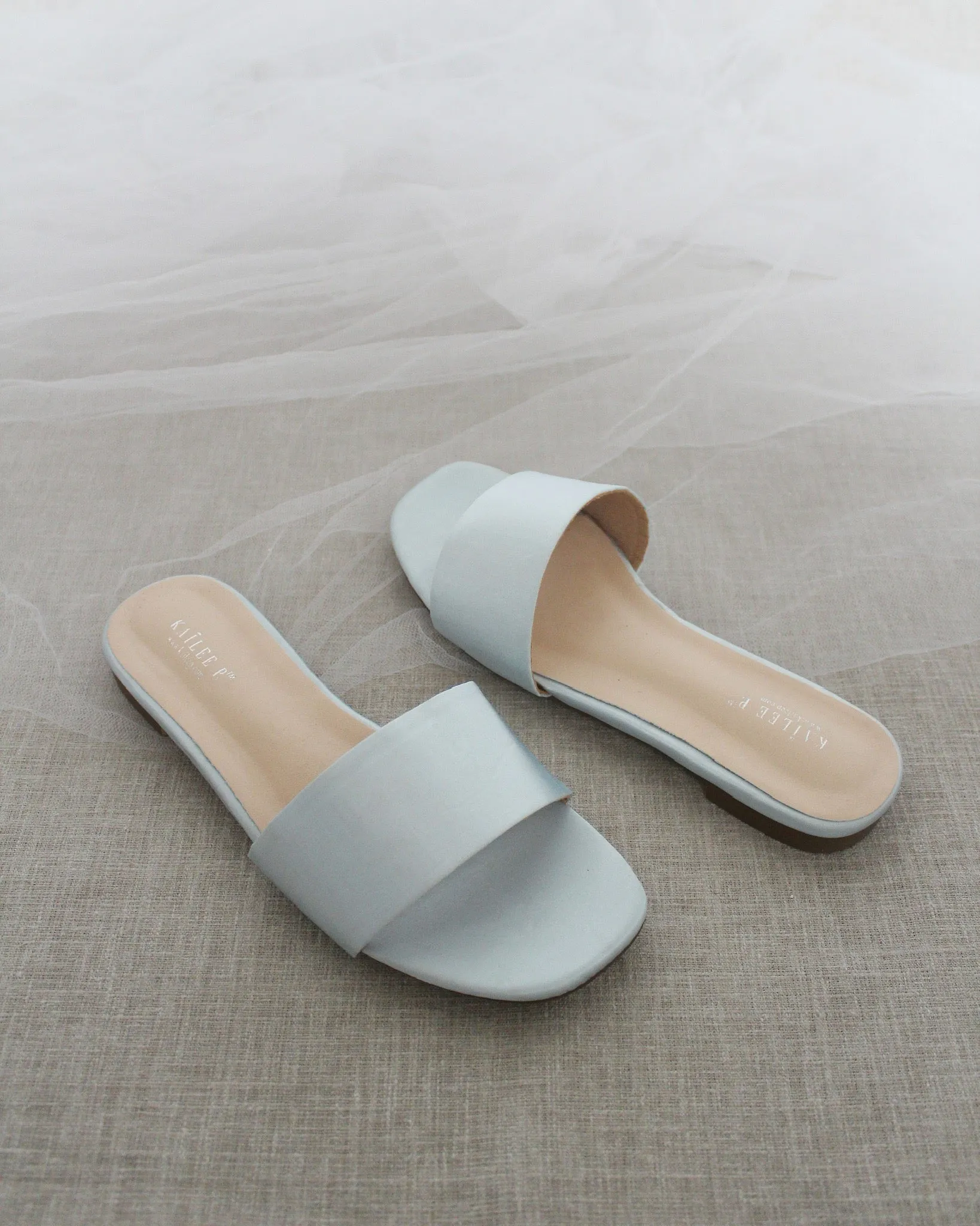 Satin Slip on Sandals