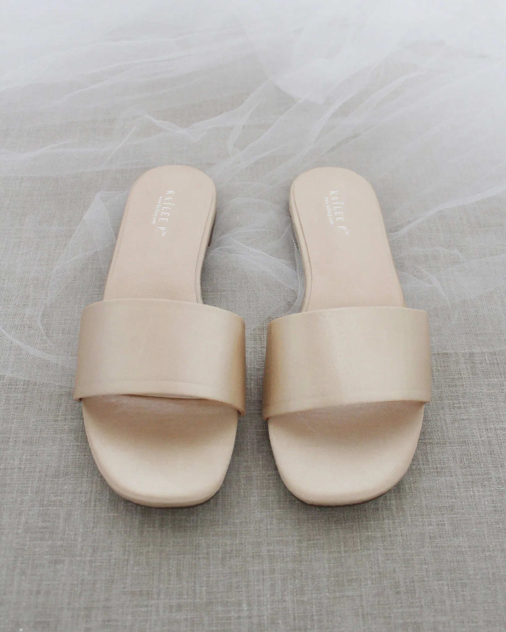 Satin Slip on Sandals