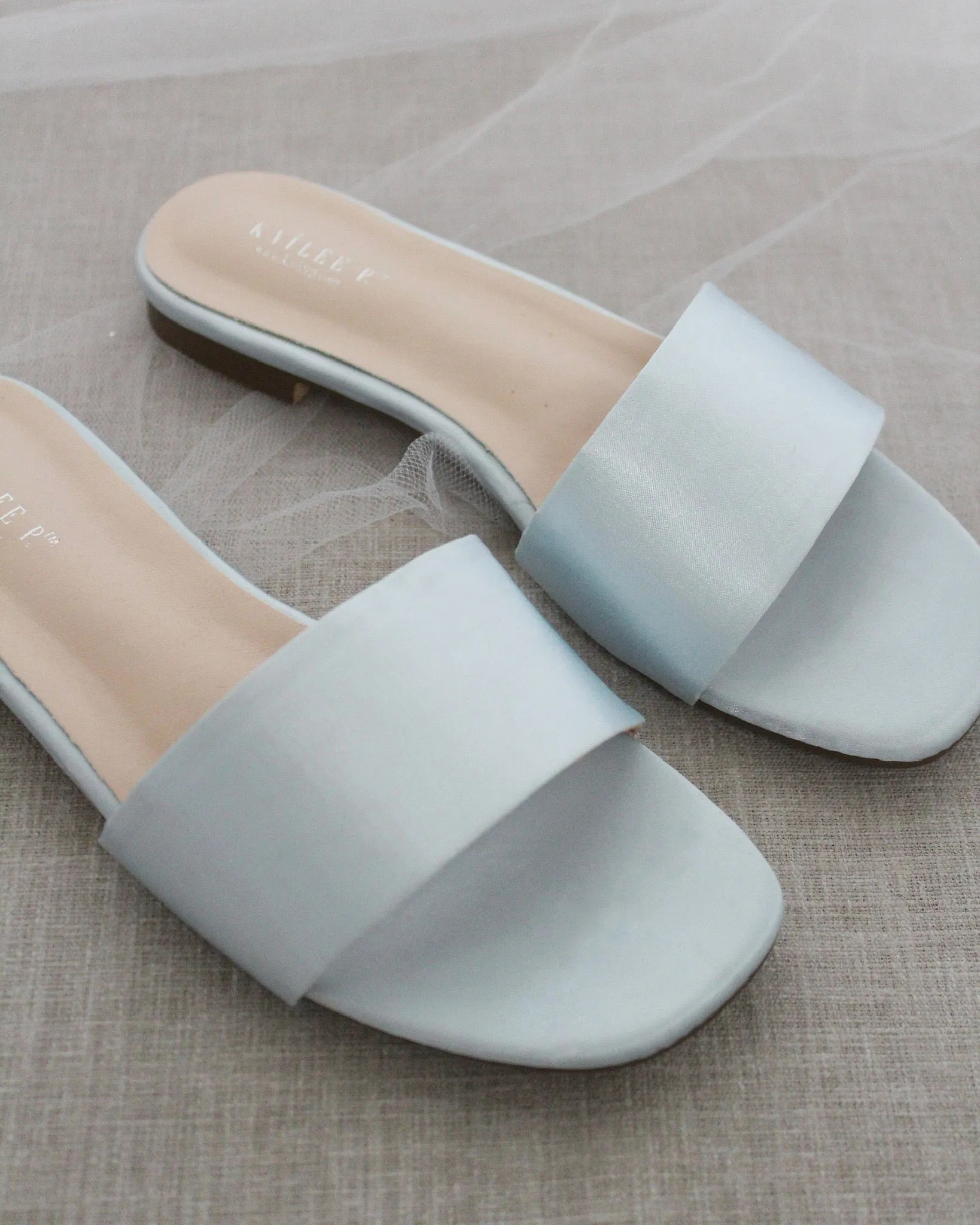 Satin Slip on Sandals