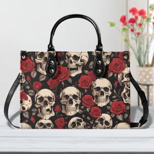 Skulls and Roses Luxury Womens Vegan Leather Handbag