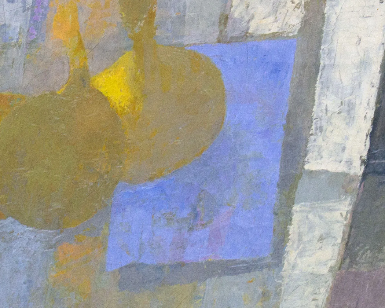 Stanley Mitruck Signed 1959 “Quince” Oil on Canvas Abstract Still Life Painting