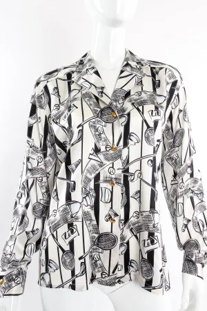 Striped Sport Trophy Print Shirt