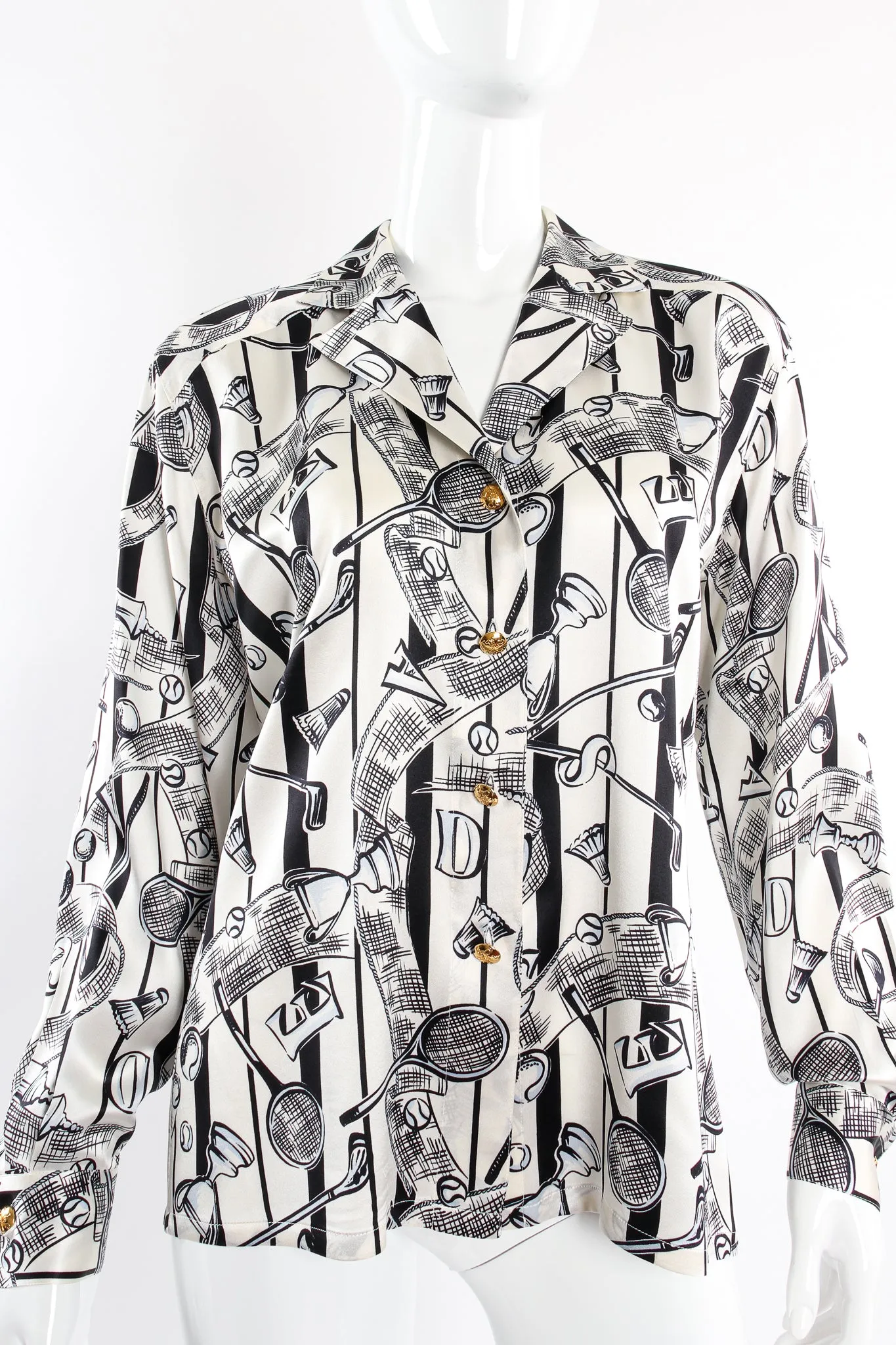 Striped Sport Trophy Print Shirt