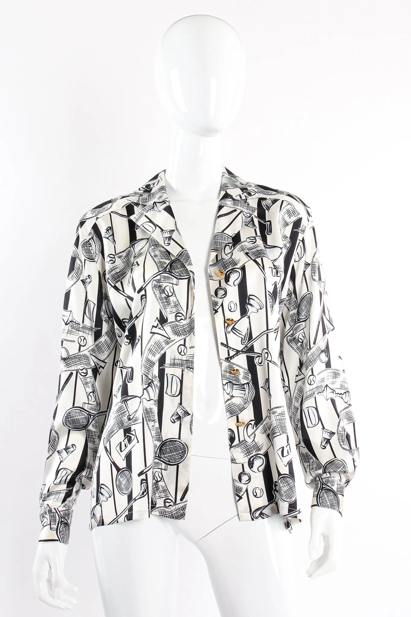Striped Sport Trophy Print Shirt