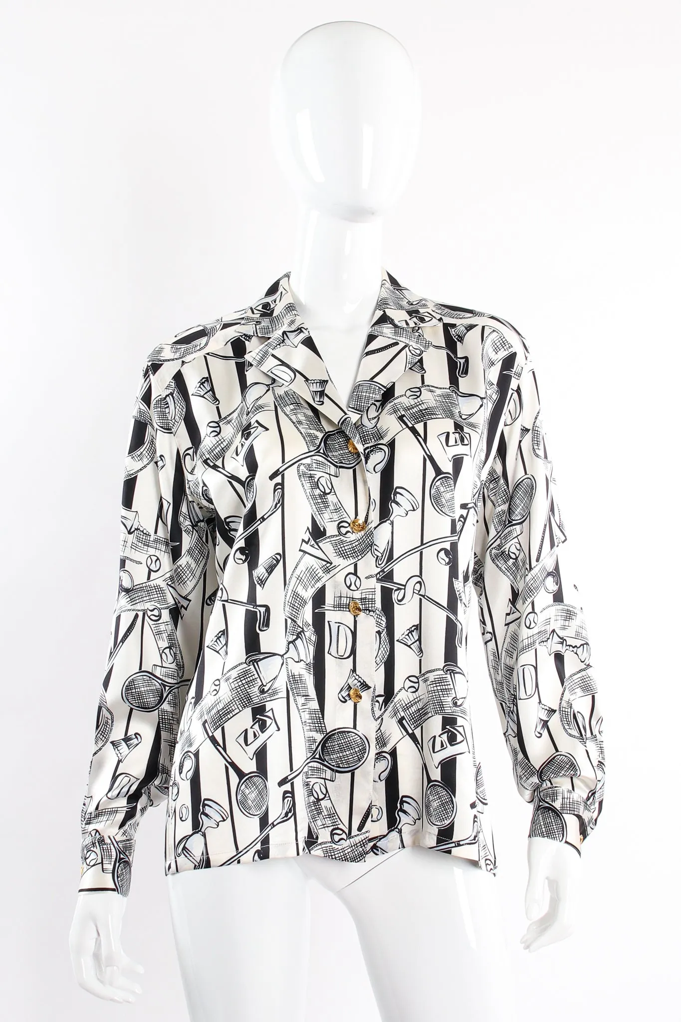 Striped Sport Trophy Print Shirt
