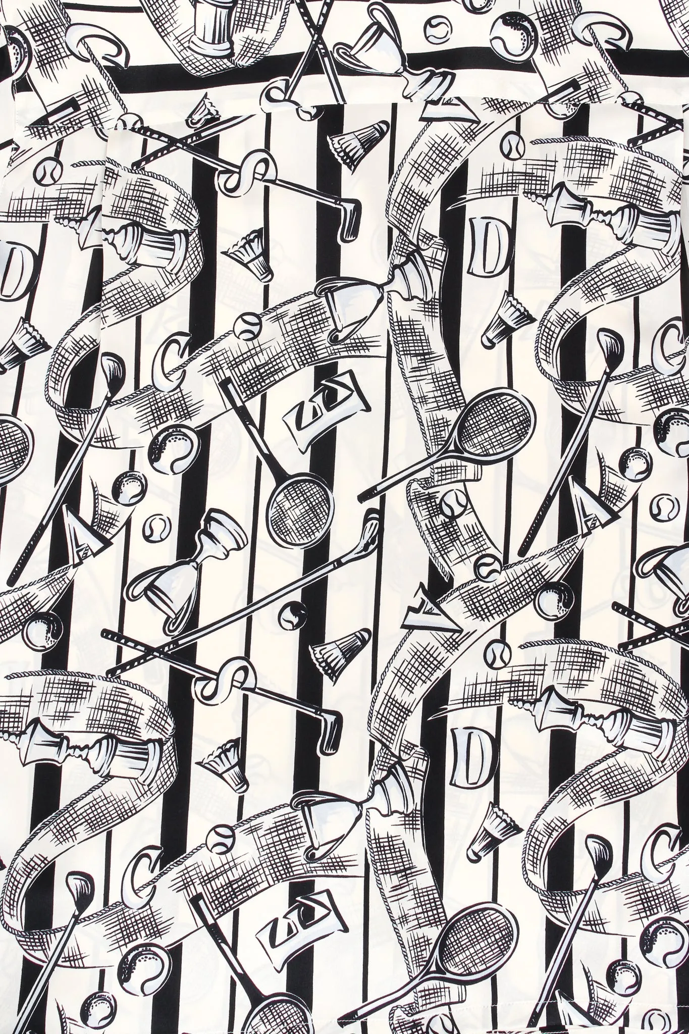Striped Sport Trophy Print Shirt