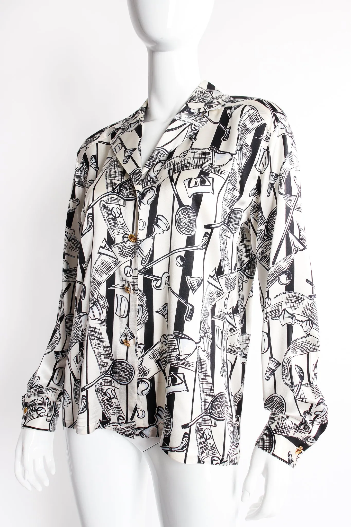Striped Sport Trophy Print Shirt