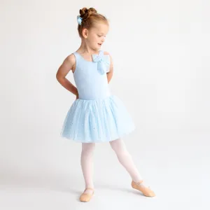 Tegan: Sequin Tulle Bow Tutu Dress in Blue