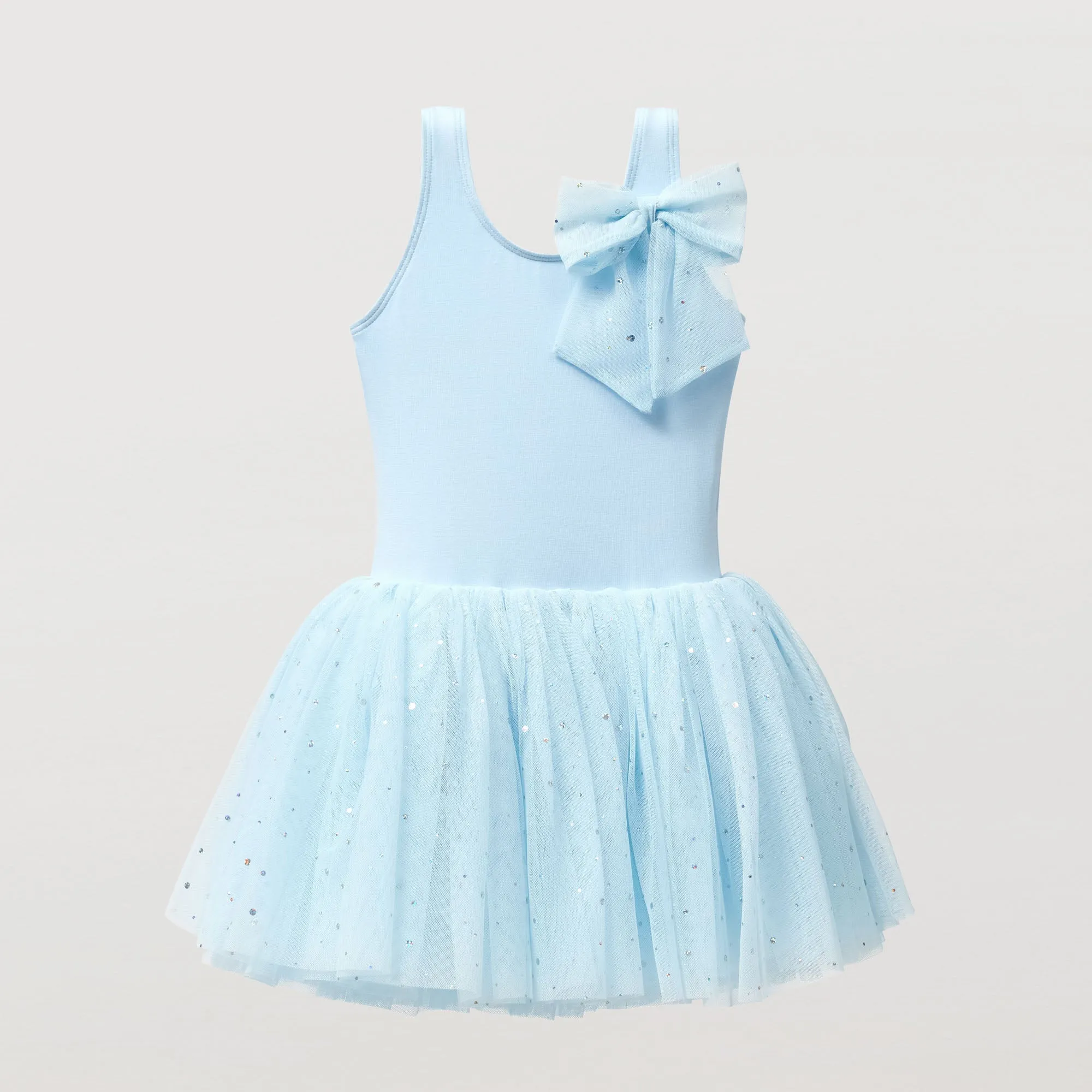 Tegan: Sequin Tulle Bow Tutu Dress in Blue
