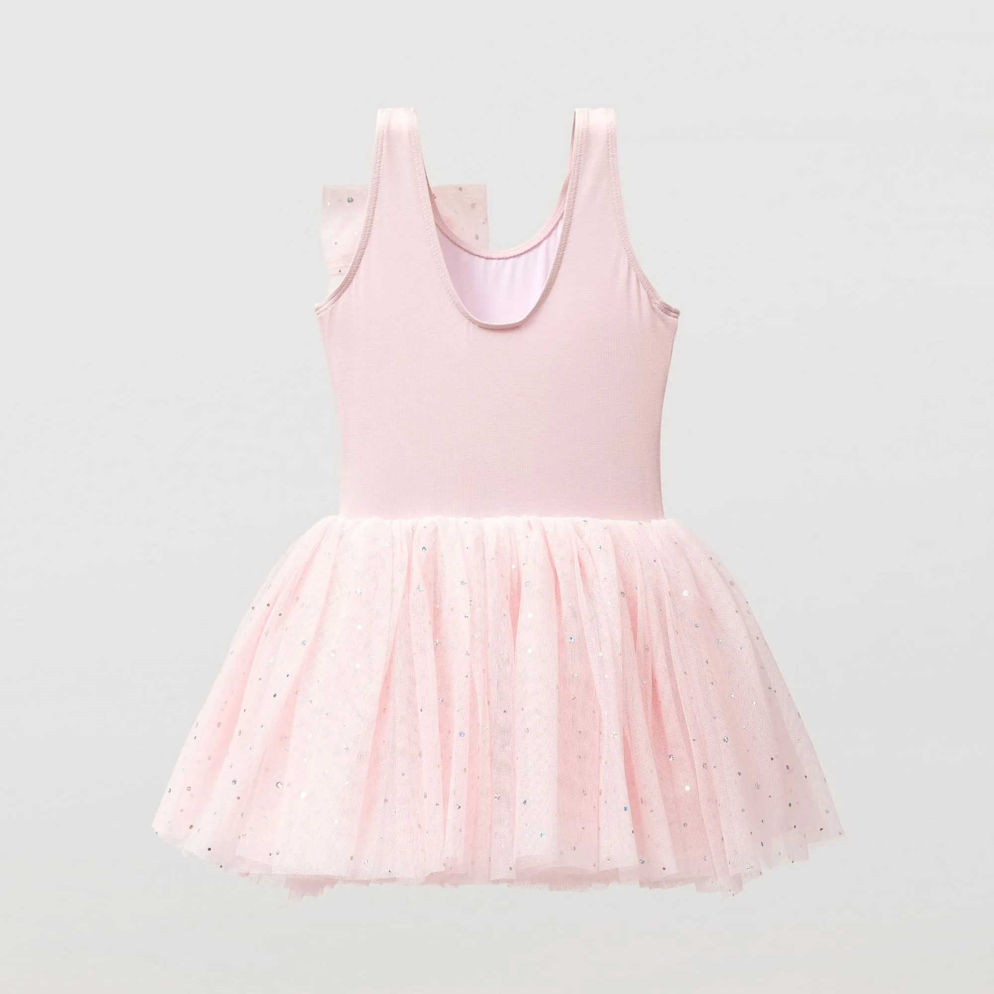 Tegan: Sequin Tulle Bow Tutu Dress in Pink