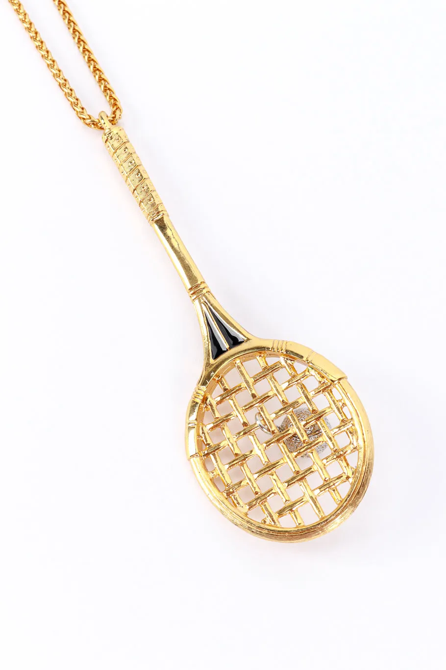Tennis Racket Pendant Necklace