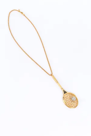 Tennis Racket Pendant Necklace