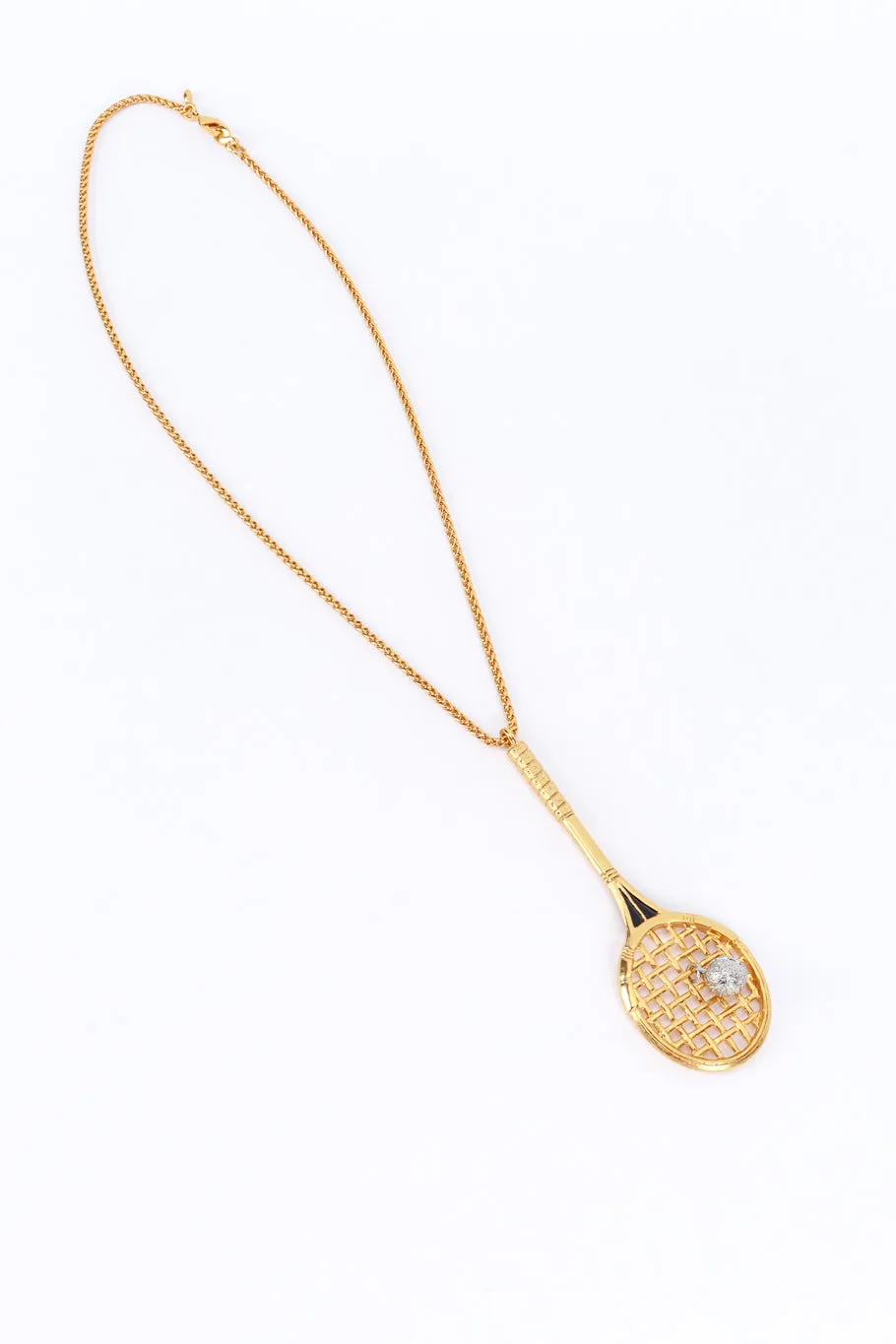 Tennis Racket Pendant Necklace