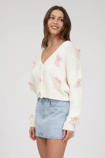 The Charlotte Bow Detail Button Cardigan