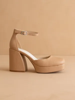 The Oslo | Apricot Chunky Platform Mary Janes