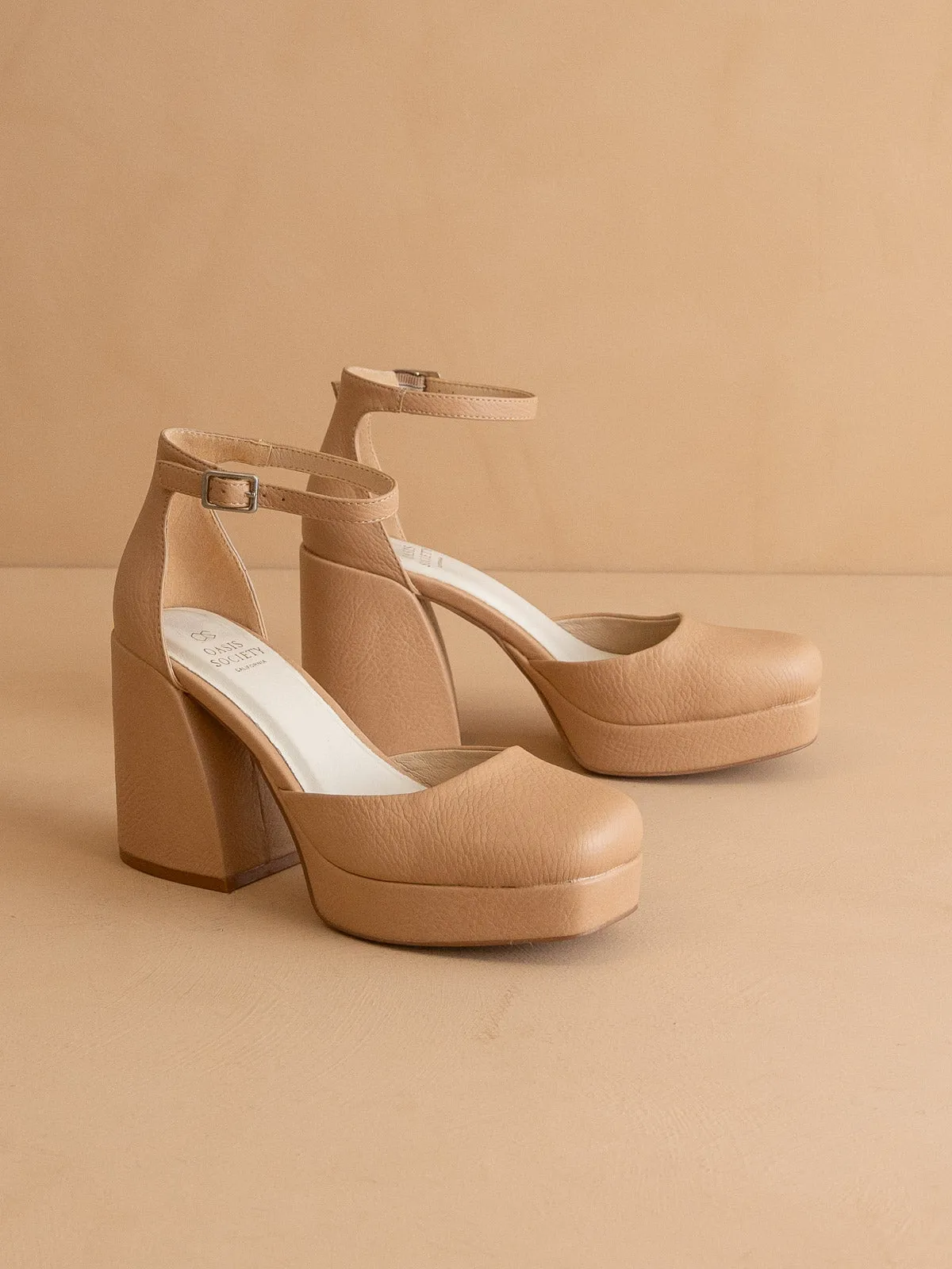 The Oslo | Apricot Chunky Platform Mary Janes