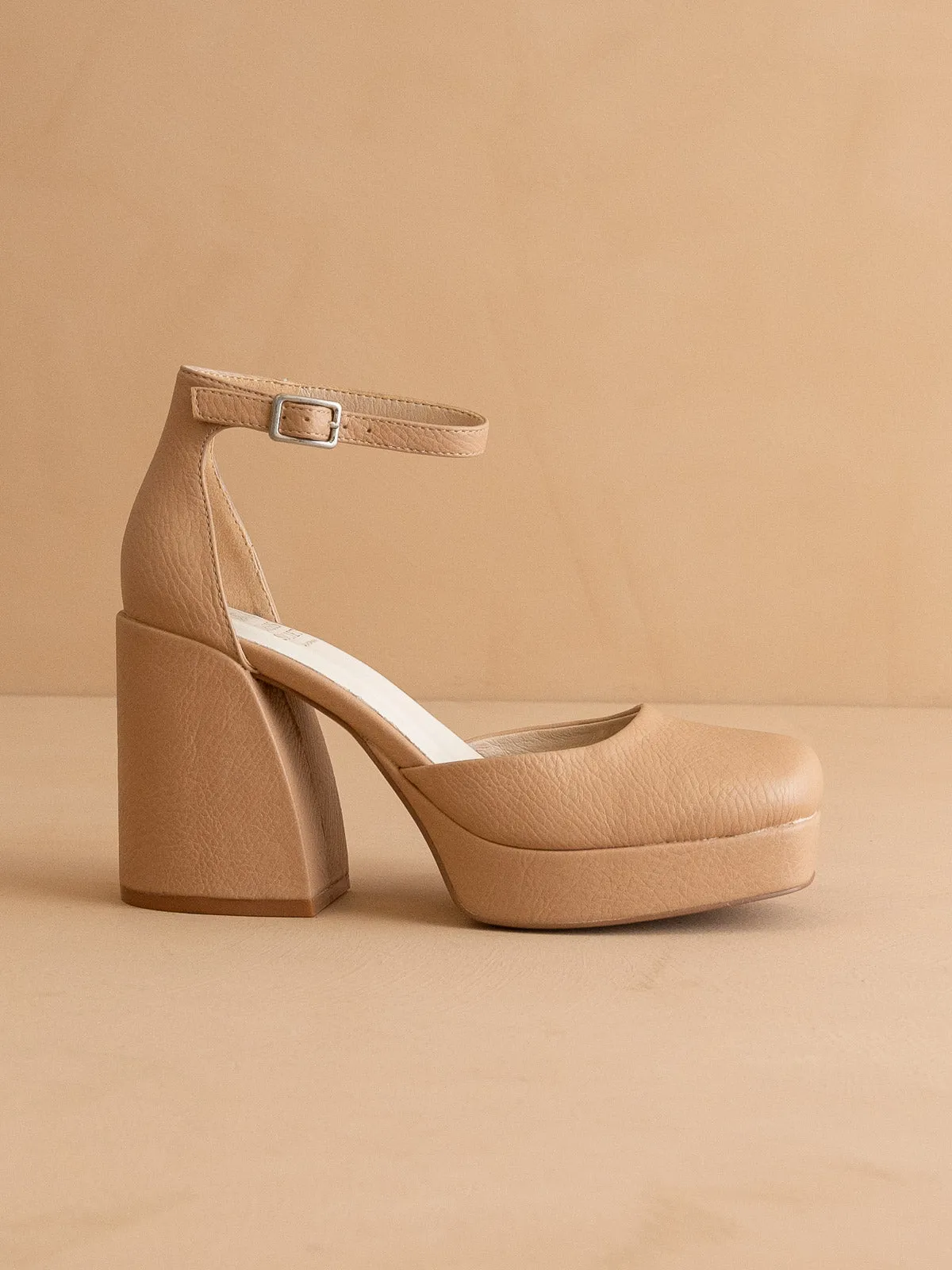 The Oslo | Apricot Chunky Platform Mary Janes