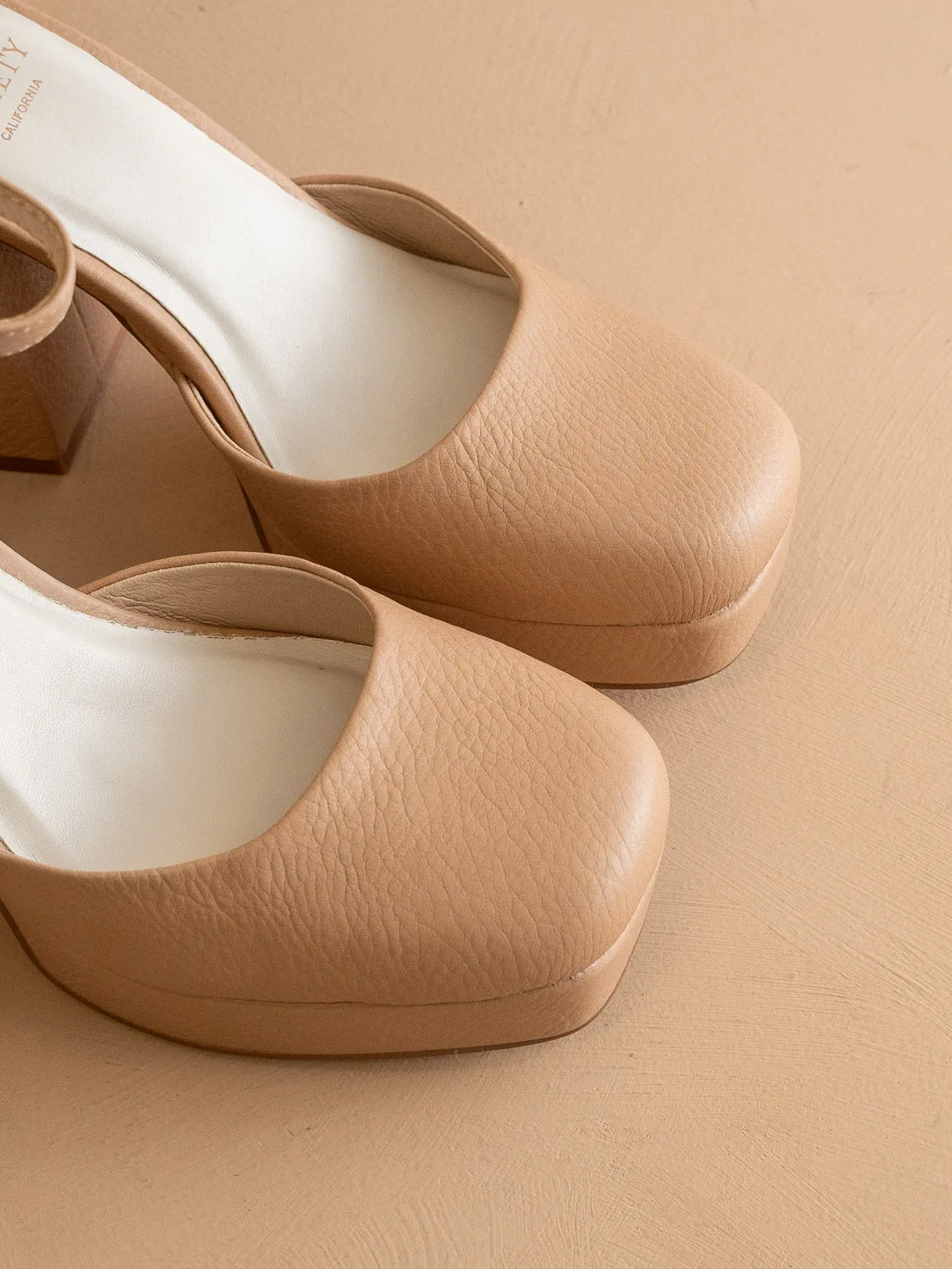 The Oslo | Apricot Chunky Platform Mary Janes
