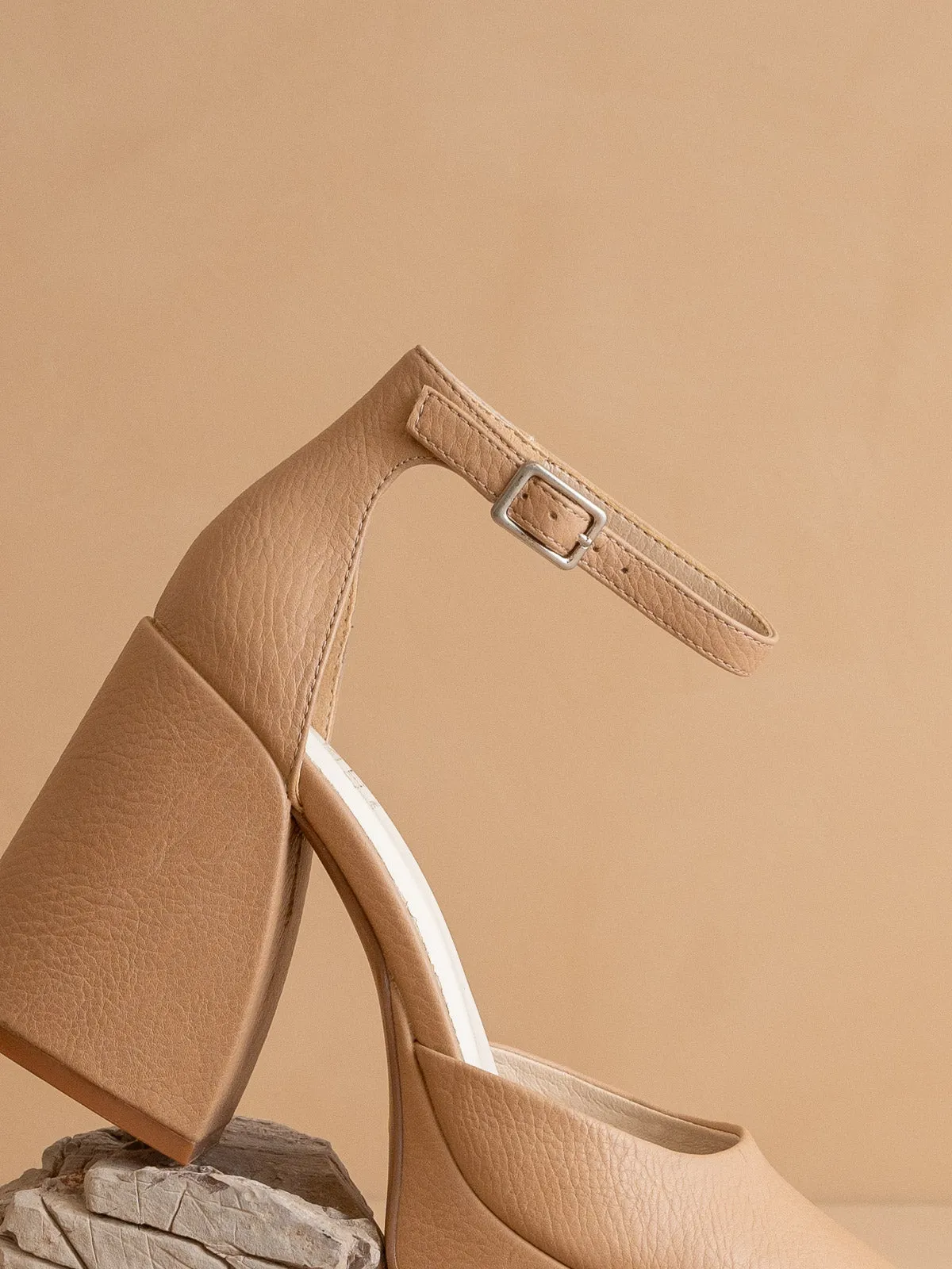 The Oslo | Apricot Chunky Platform Mary Janes