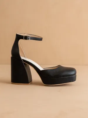 The Oslo | Black Chunky Platform Mary Janes