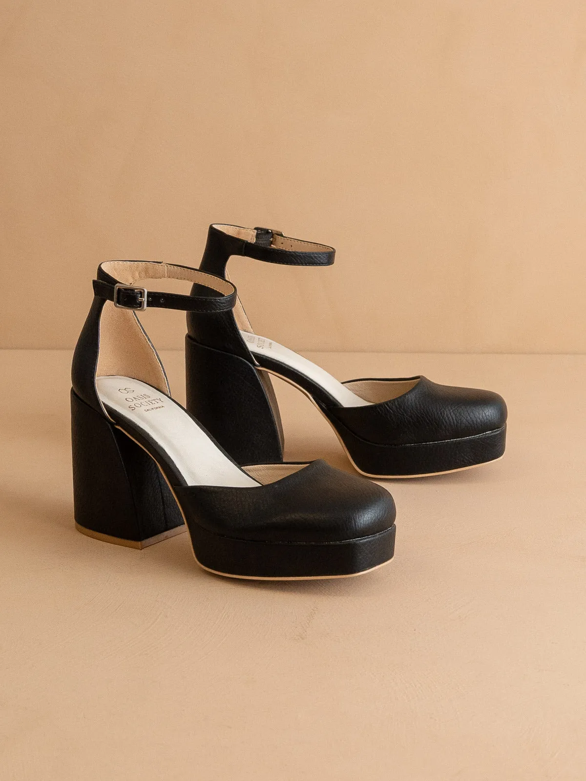 The Oslo | Black Chunky Platform Mary Janes