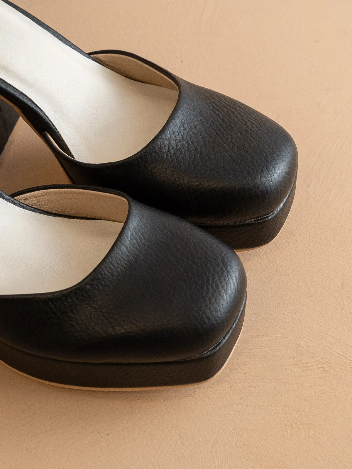 The Oslo | Black Chunky Platform Mary Janes