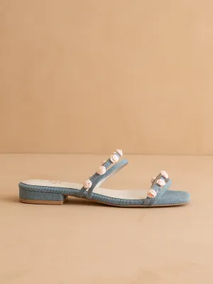 The Rosanna | Denim Rosette Detailed Flats