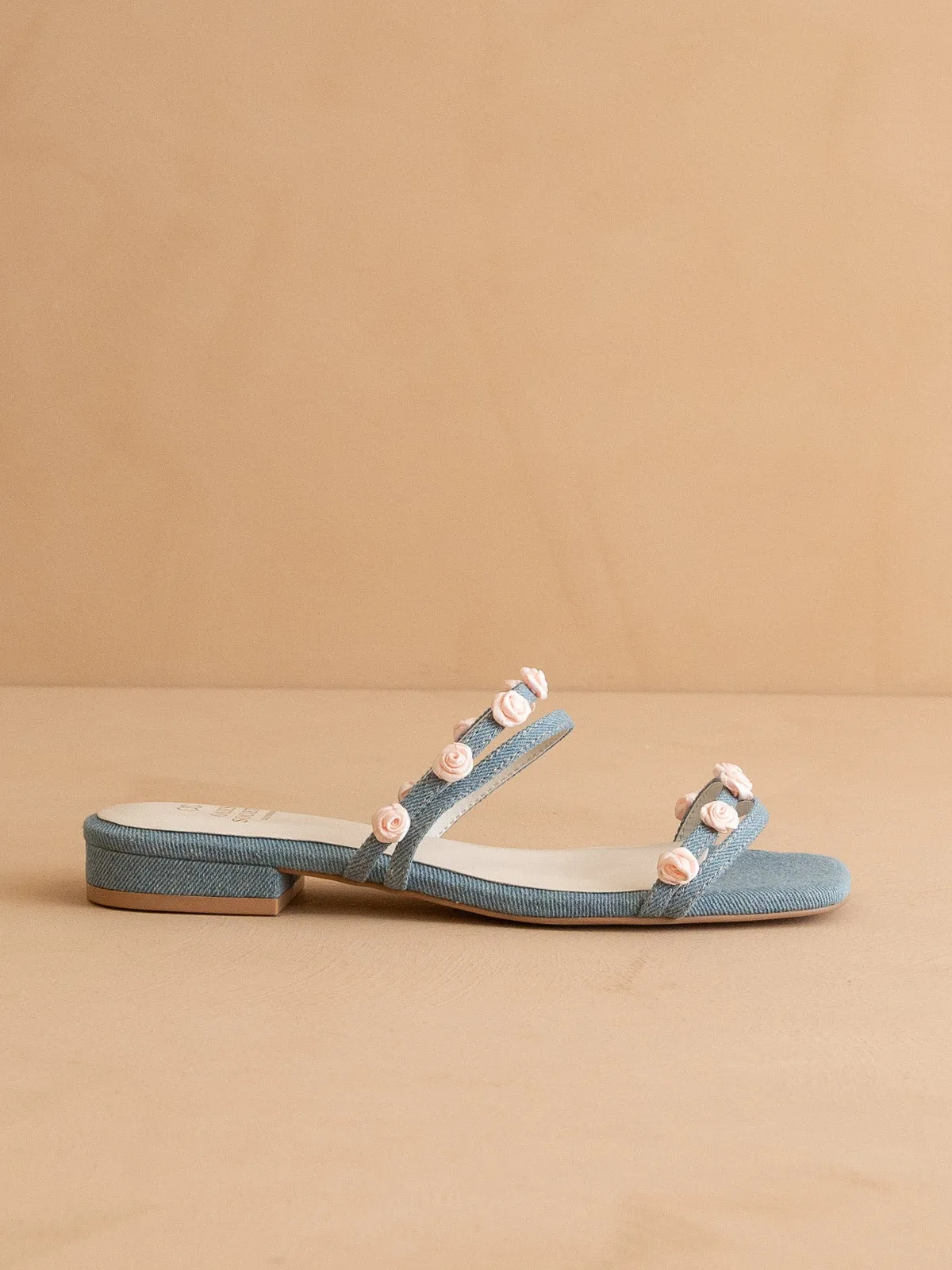 The Rosanna | Denim Rosette Detailed Flats