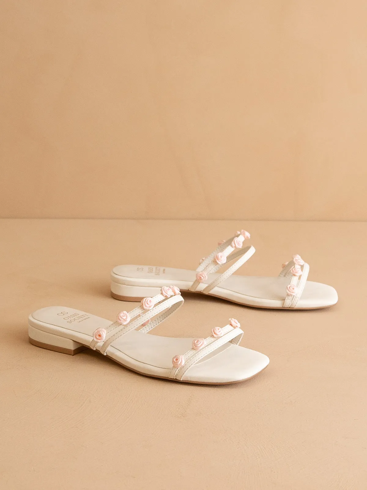 The Rosanna | White Rosette Detailed Flats
