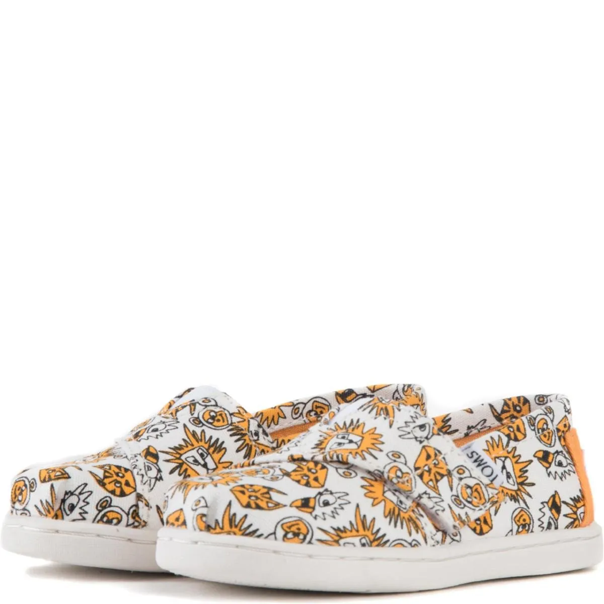 Tiny Toms: Classic Orange Canvas Wild Cats Flats